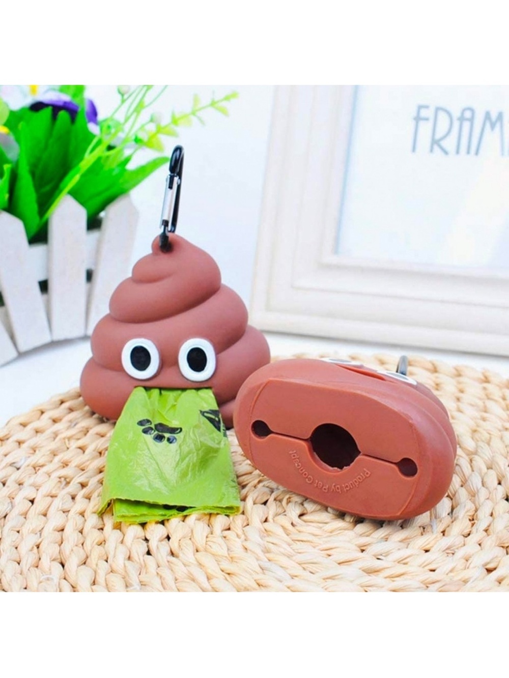 Emoji Poop Dog Waste Bag Holder, NIP